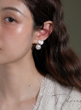 《恋恋笔记本》爱心珍珠吊坠耳环女小众设计高级耳饰耳钉2026新款