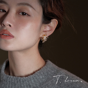 《赴一场烟火》复古法式耳环女小众设计高级耳饰耳钉耳坠2026新款