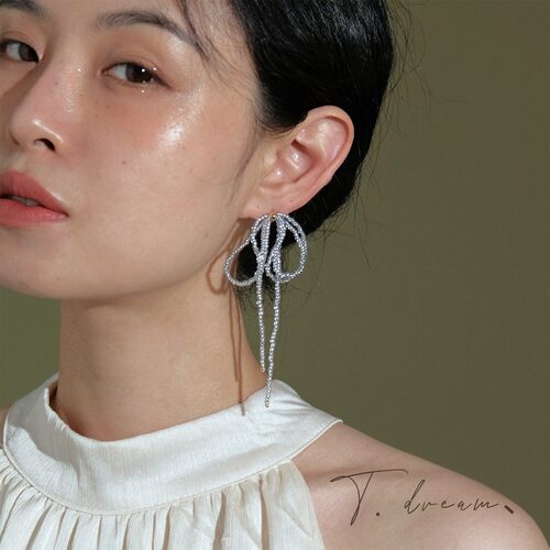 Nicedream串珠蝴蝶结流苏耳环