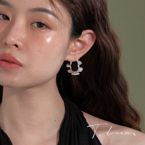 Nicedream高级波浪边圈圈耳环