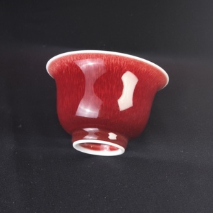 正品郎红釉盖碗碗身陶瓷茶具纯手工朗红盖碗碗身红色茶托茶具配件