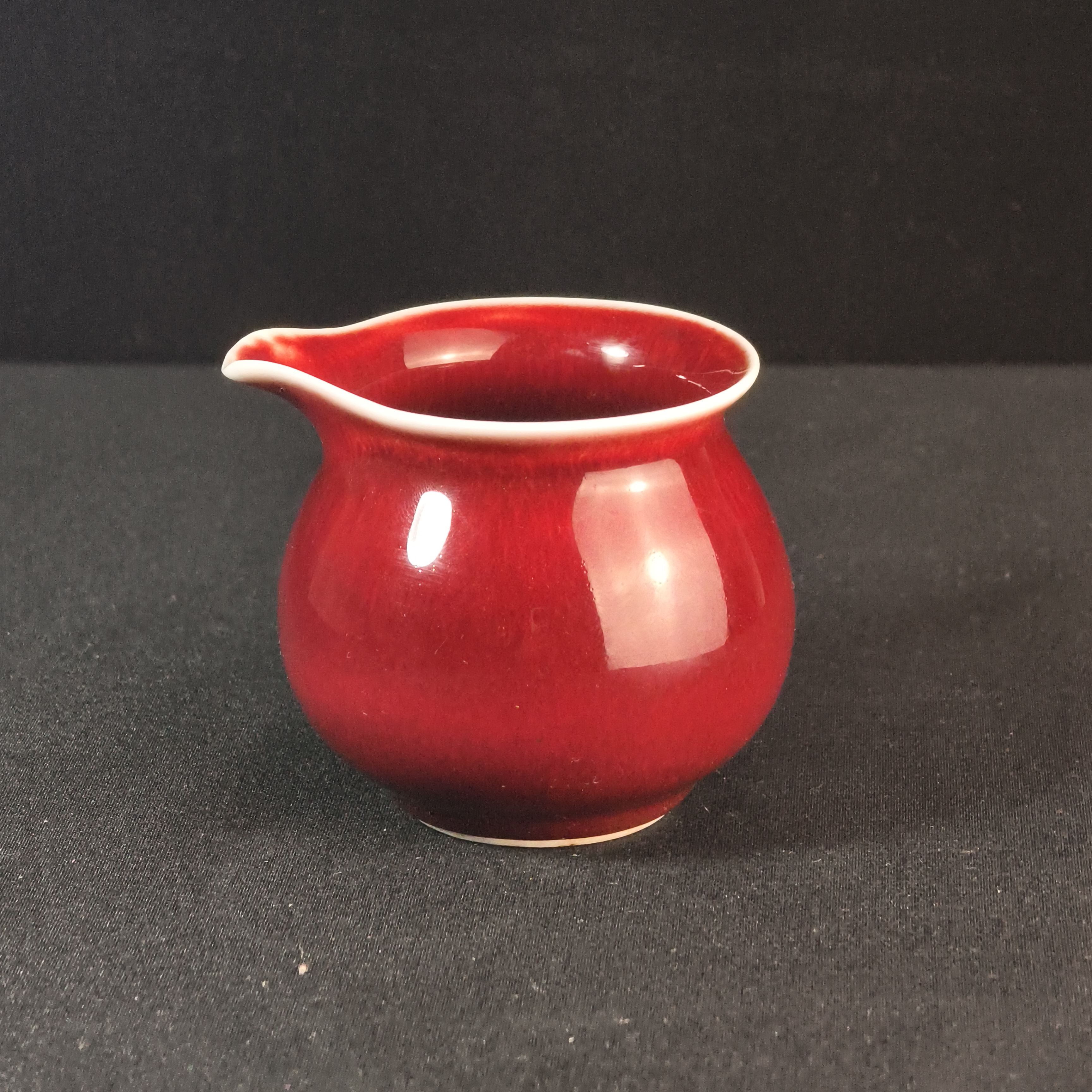 景德镇陶瓷朗红公道杯陶瓷茶具配件茶杯茶道配件公道杯红色公道杯