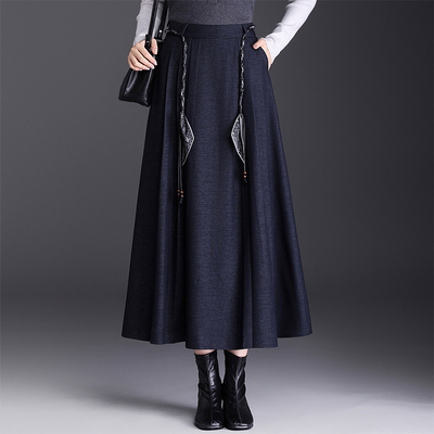 牛仔裙半身裙女秋冬长裙子