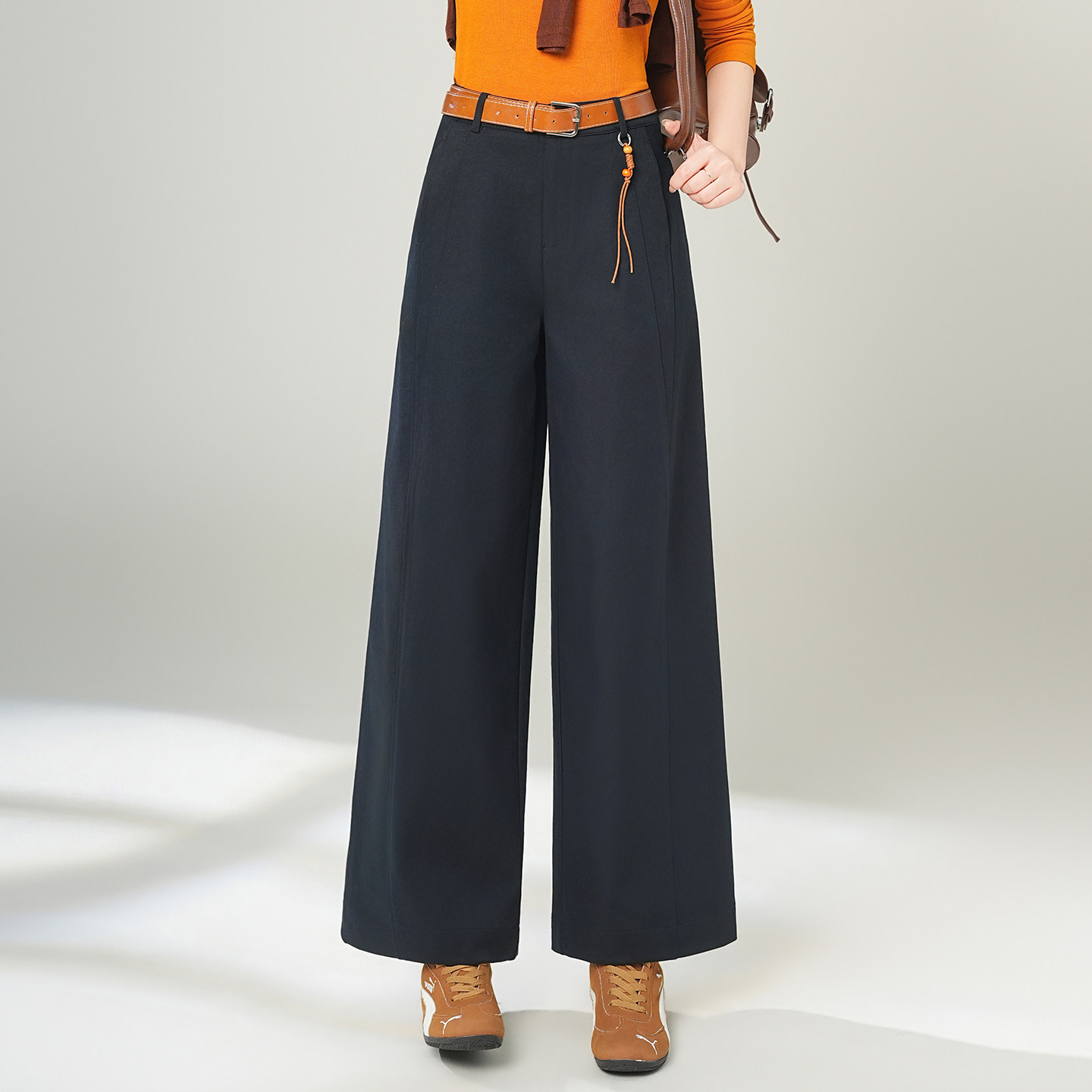 气质百搭休闲裤女2026春季新款高腰小个子九分裤子遮肉显瘦阔腿裤