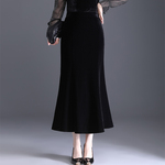 气质长款金丝绒包臀鱼尾裙子女春秋新款修身半身裙垂感中长裙