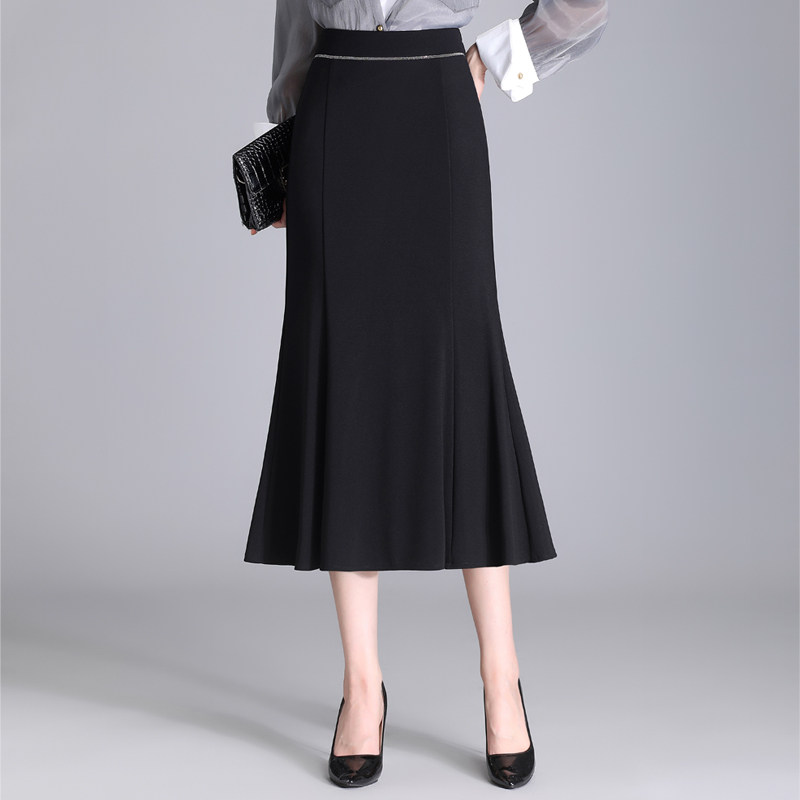 气质鱼尾裙女秋季新款垂感显瘦包臀半身裙高腰职业裙中长款一步裙