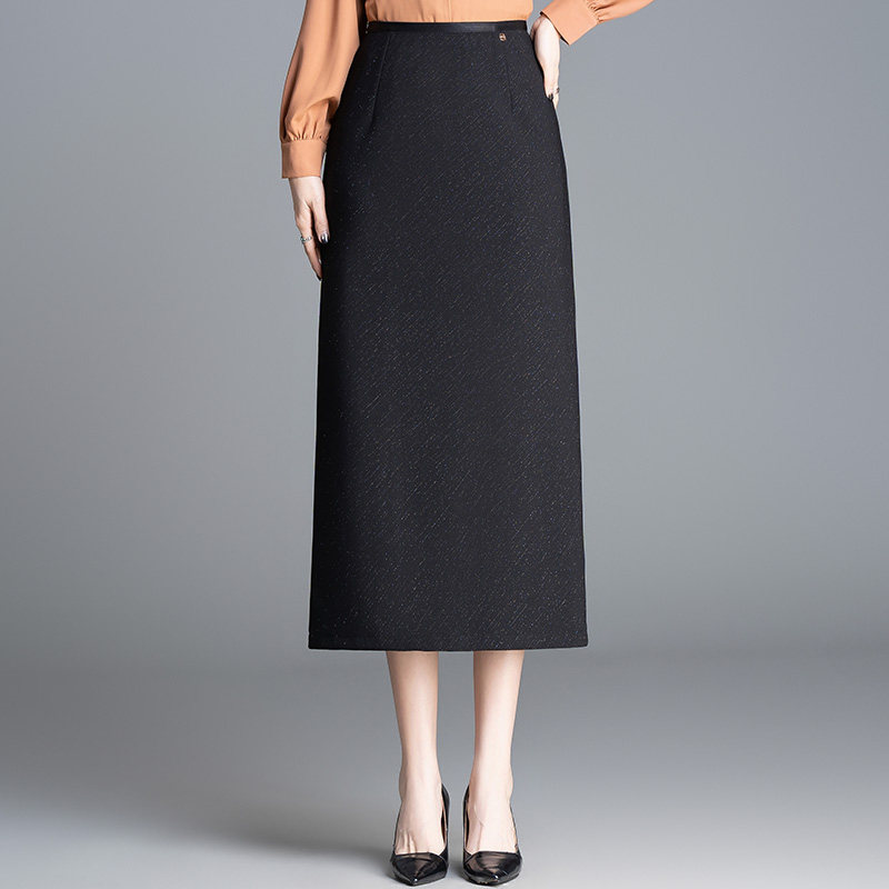 黑色高腰半身裙女2026春季中长款直筒包臀裙显瘦气质通勤一步裙