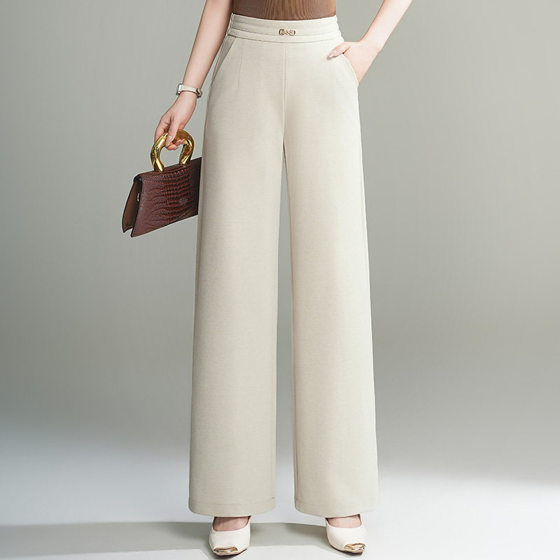 百搭气质高腰阔腿裤女2026春夏新款垂坠感显瘦直筒裤休闲裤高级感