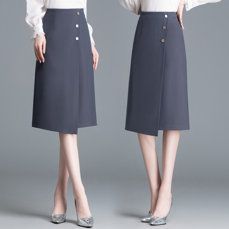 不规则显瘦包臀裙女春秋时尚通勤高腰半身裙新款中长OL一步裙