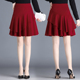 红色a字裙半身裙女短裙蛋糕裙2025春秋新款 高腰休闲裙伞裙子裤 裙