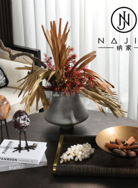 罗曼提海派中古风创意花艺饰品玉石葡萄摆件样板间客厅茶几售楼处