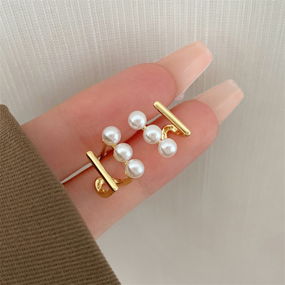 棉条虫日韩女精致小巧珍珠耳钉