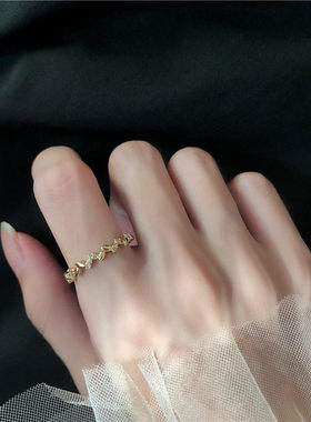 麦穗叶子超细戒指女潮insins潮