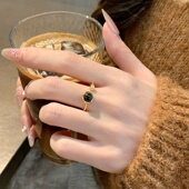 虎眼石开口戒指女复古美拉德轻奢小众独特指环女高级感时尚 食指戒