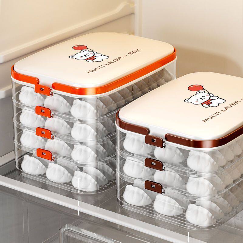 饺子盒冻食品级多层冰箱食物收纳盒速冻冷冻混沌家用托盘保鲜盒