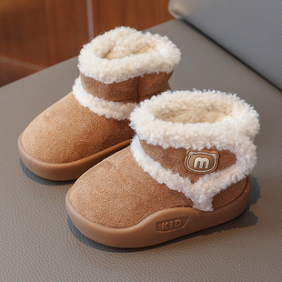 宝宝雪地靴冬季婴儿男休闲加绒加厚棉鞋软底新款小童学步鞋女鞋子