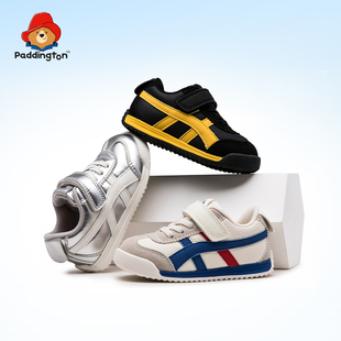 帕丁顿熊新款潮流运动鞋软底皮面春秋季儿童休闲男女幼童防滑板鞋