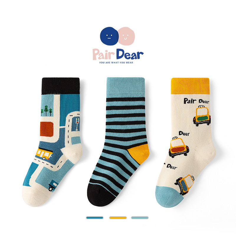 「FM90.6」男童袜子春秋款纯棉