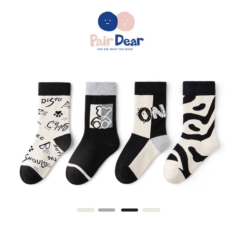 「地铁涂鸦」嘻哈秋冬纯棉无骨袜