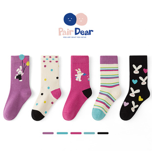 「秋冬款 纯棉A类女童抗菌中筒柔软无骨宝宝冬天厚 」儿童袜子冬季