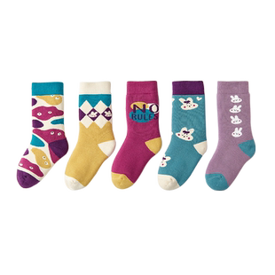 「加厚毛圈款」潮酷女童纯棉秋冬儿童厚袜子加绒冬季中长筒宝宝袜