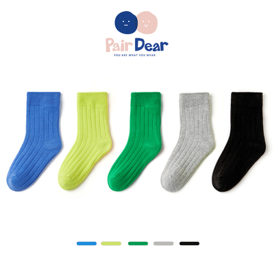100%棉劲凉吸汗纯色全棉儿童袜