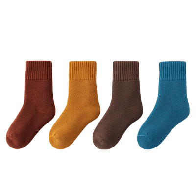 「亲子纯色款」毛圈加厚儿童袜