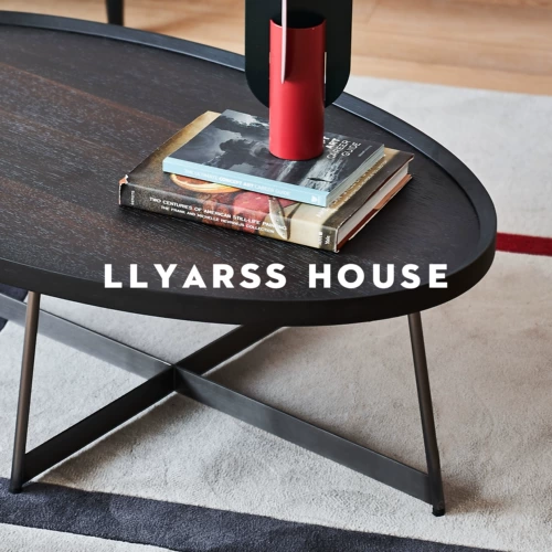 Llyarss Lias/Овальный журнальный столик/итальянский минималист/1,2 м/копченой