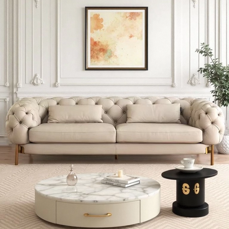 新品皮艺沙发利亚斯意式极简