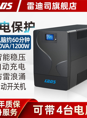 雷迪司UPS不间断电源D2000 2000VA/1200W电脑服务器停电备用电源