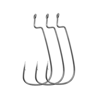 高碳钢窄腹曲柄钩防挂路亚软饵鱼钩offset Hook加强锋利德州钓组