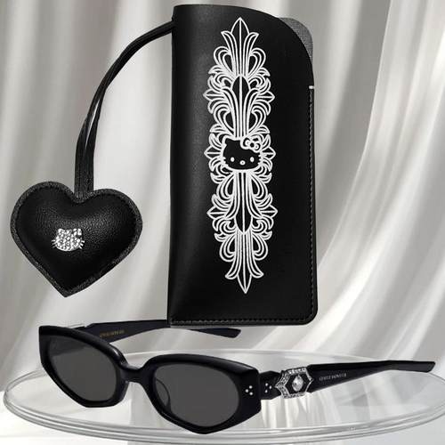 Dar1ng印花便携眼镜盒挂脖式太阳墨镜收纳袋眼镜包眼镜套