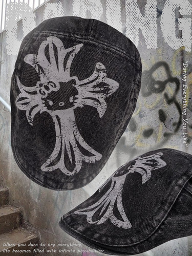 出街前进帽水洗夏季印花做旧复古