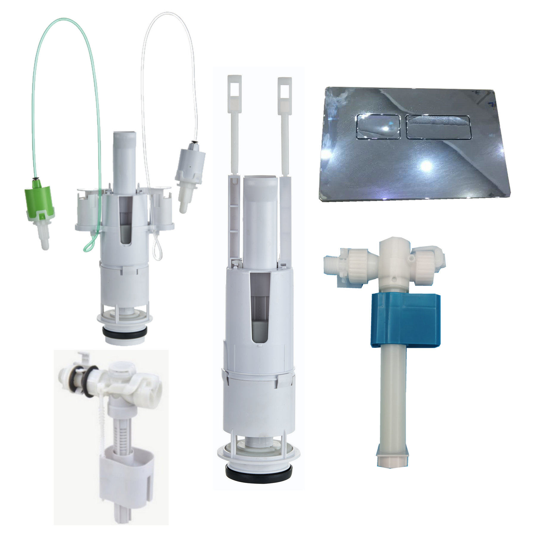 隐藏式入墙暗装水箱配件蹲便壁挂马桶进水阀排水阀气动面板开关