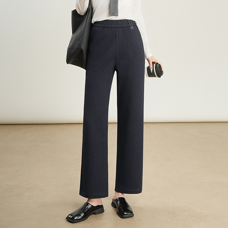 高腰显瘦九分西装裤女垂感宽松黑色阔腿裤中年妈妈直筒百搭休闲裤