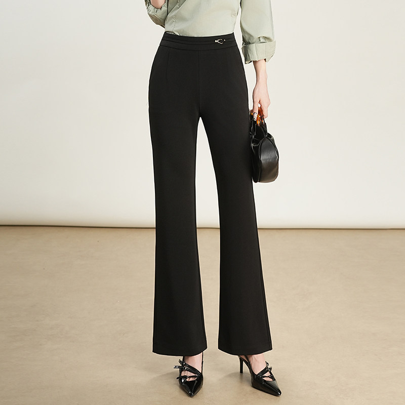 高腰显瘦微喇裤垂感高级感喇叭裤女裤子2025秋新款西装直筒妈妈裤