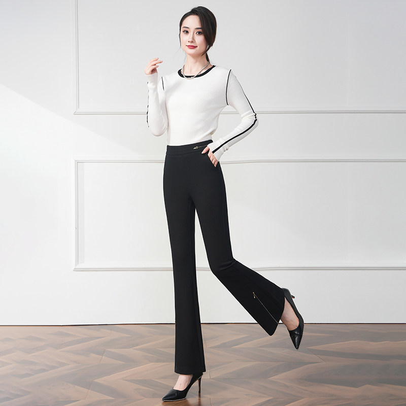 中年妈妈宽松阔腿裤时髦洋气微喇叭裤女2025春季新款女百搭时尚