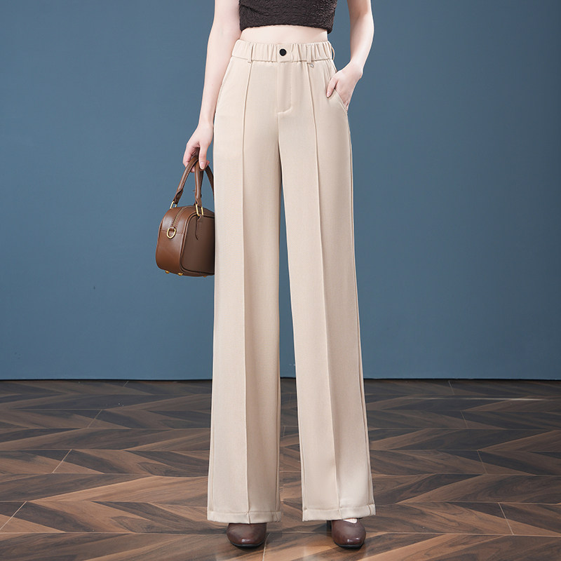 中年妈妈宽松直筒裤高腰显瘦垂感百搭休闲阔腿裤2025春夏新款女