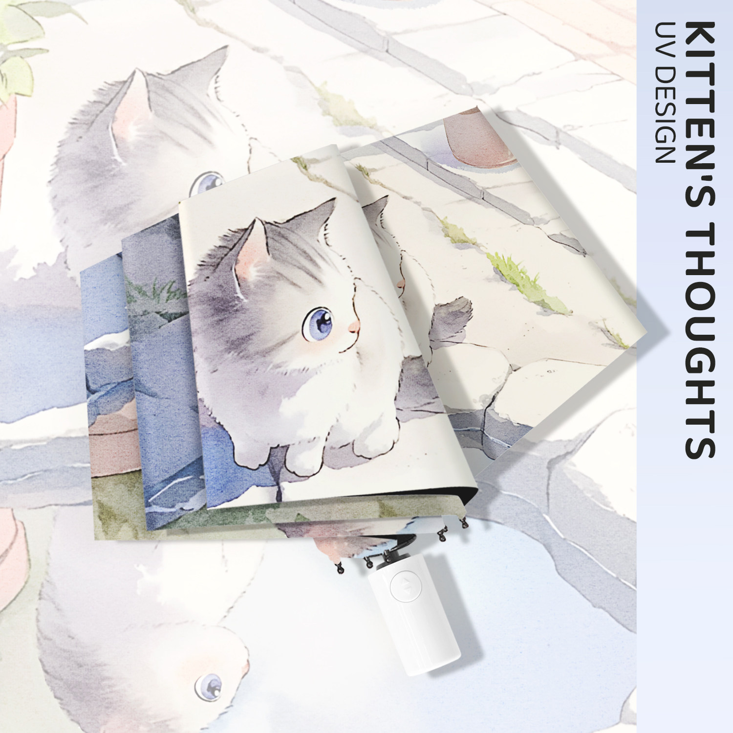 伞晴雨两用女高颜值猫咪太阳伞防晒小巧便携遮阳伞全自动雨伞结实