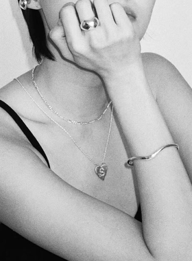 清仓价 To Vesper 现货 韩国VInoom小众字母爱心做旧项链