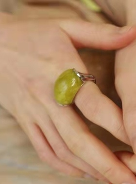 清仓价 现货To Vesper 韩国代购  绿葡萄宝石纯银戒指