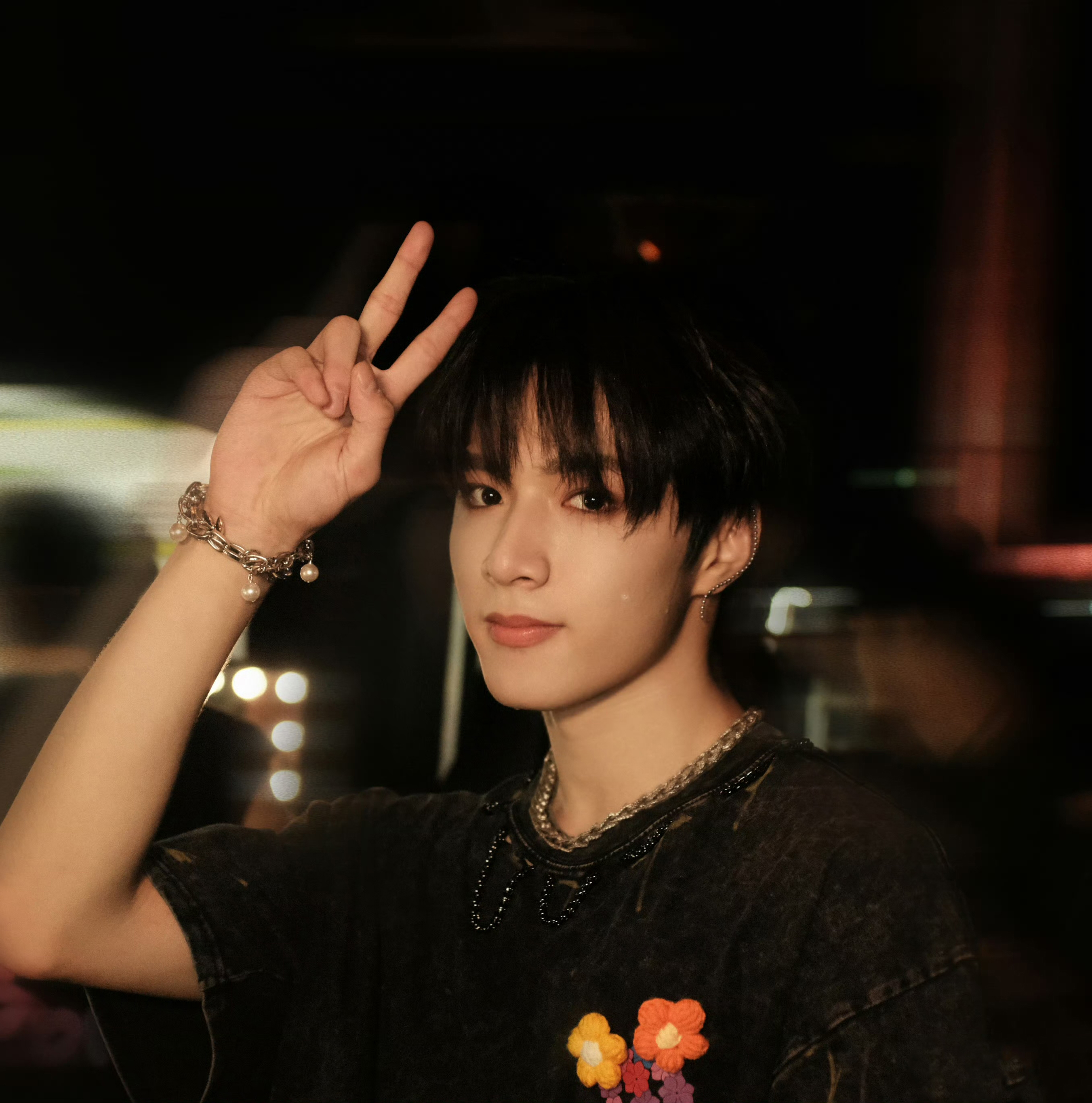 时团刘耀文同款应援服短袖t恤水洗做旧复古宽松大码纯棉长袖上衣