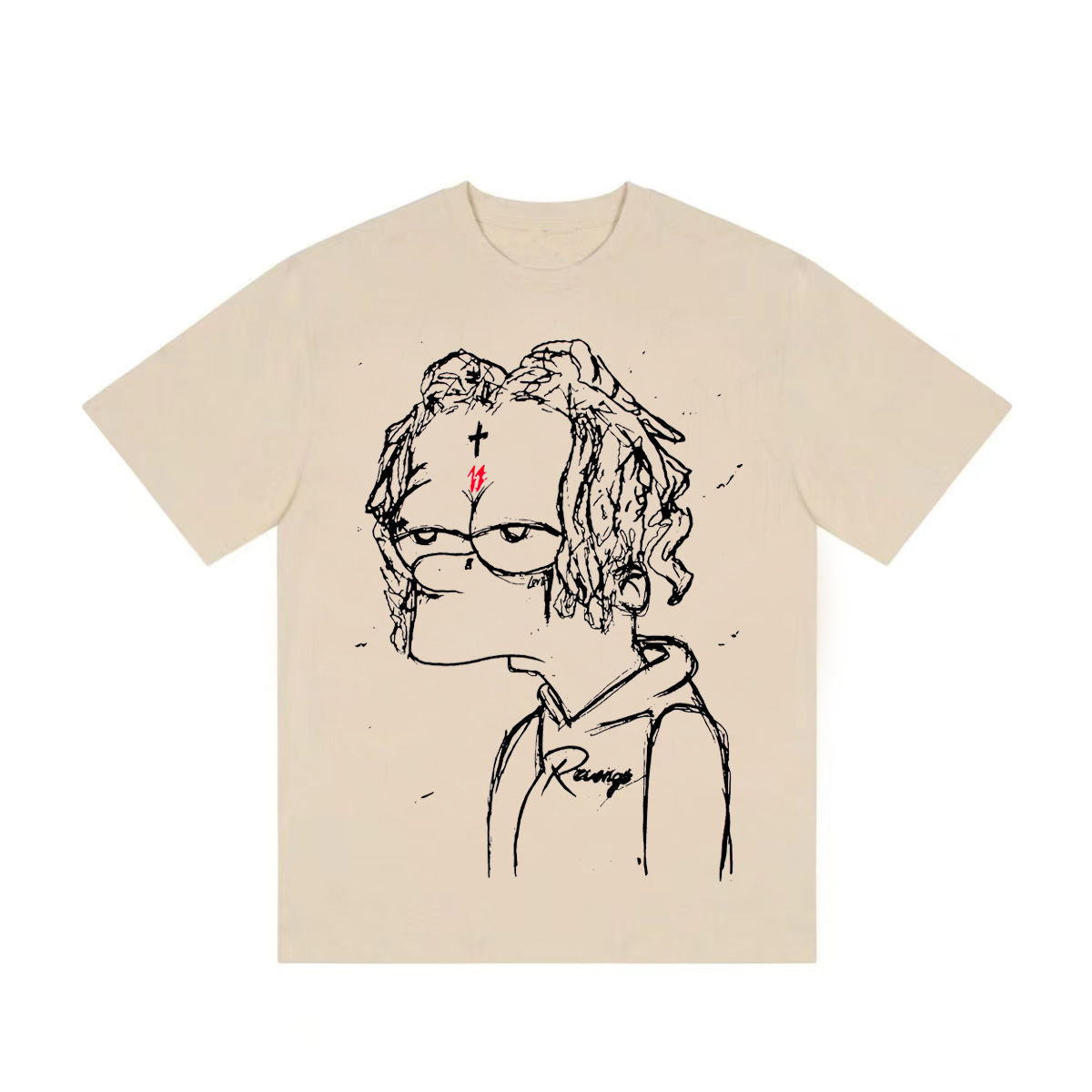 Revenge x Trippie Redd 辛普森恶搞涂鸦美式复古水洗做旧短袖t恤