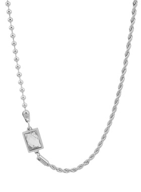 拼接白锆石项链女小众设计嘻哈国潮新中式锁骨链个性中性配饰