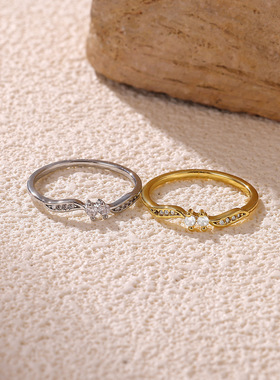 wish亚马逊爆款波浪形戒指女欧美个性化食指环手饰品跨境厂家