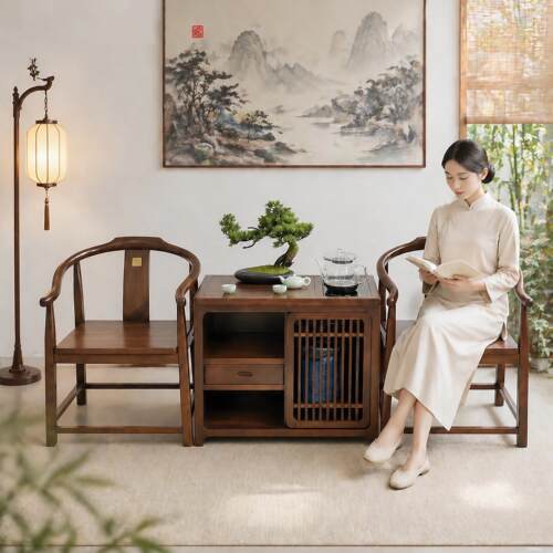 新中式紫金檀木实木围椅