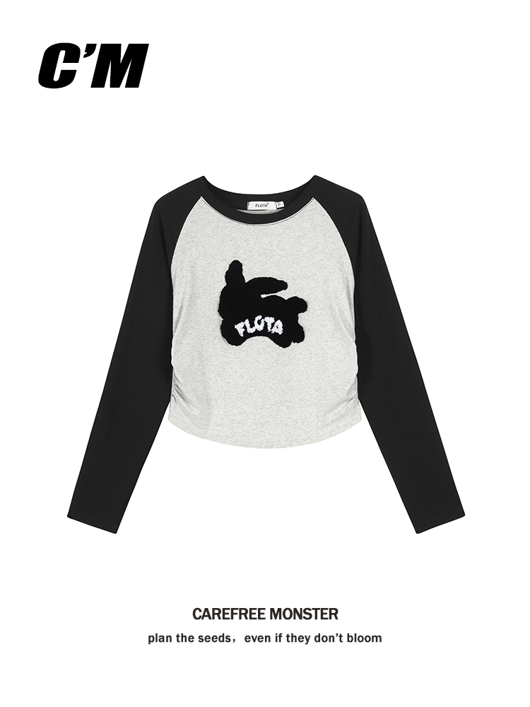 长袖潮流打底衫甜酷风短款显瘦女