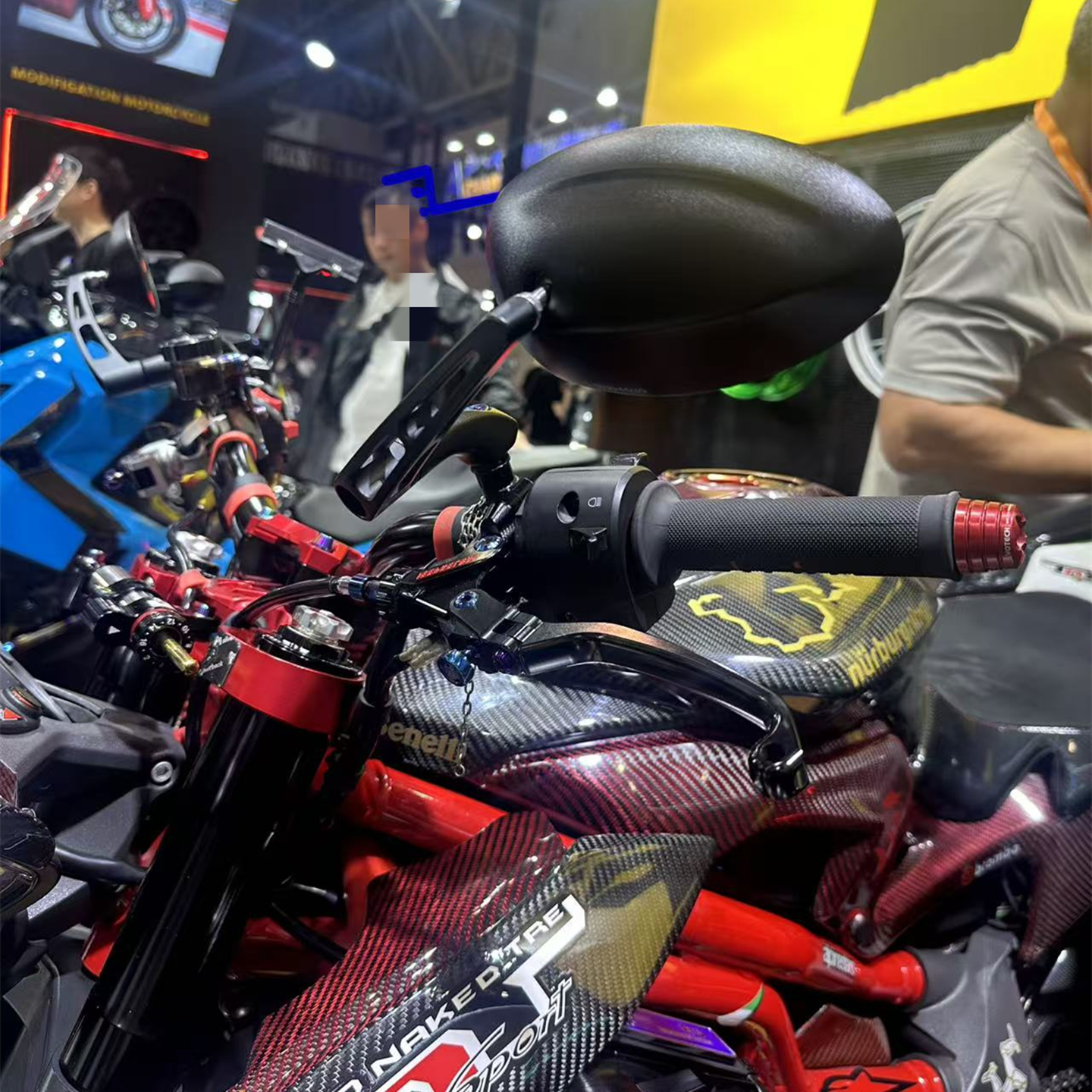 适用于雅马哈YAMAHA MT-09 mt07 mt10改装后视镜铝合金镂空反光镜