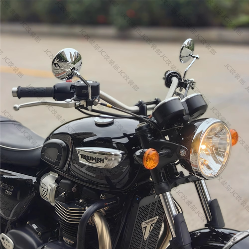 适用高金摩托车GK500 GK1200改装复古风后视镜GK400大视野反光镜