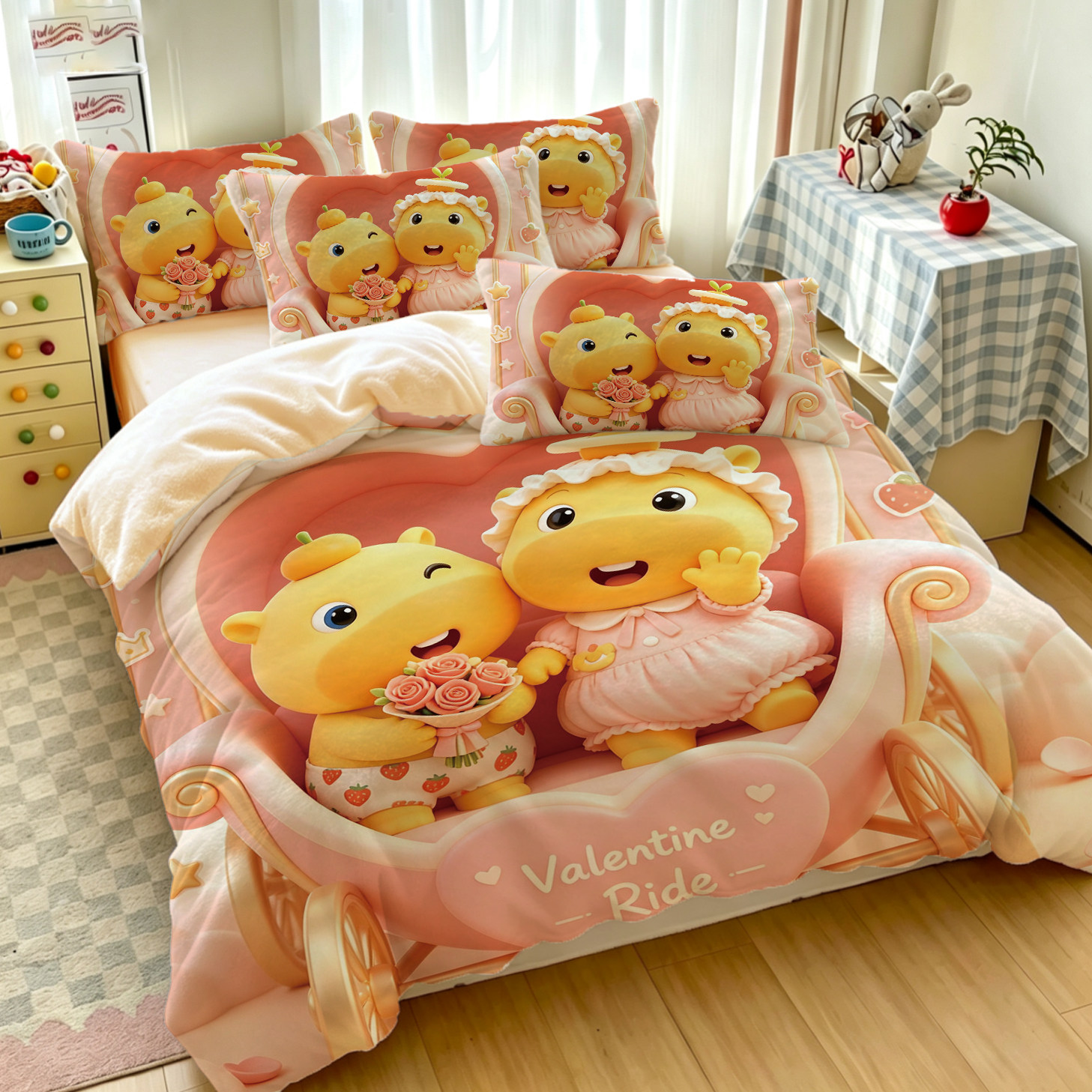 卡通噜噜噜妹儿秋冬儿童四件套保床品套件/四件套/多